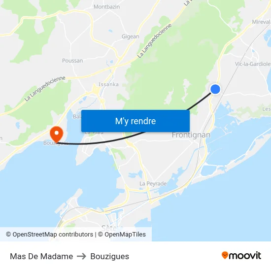 Mas De Madame to Bouzigues map
