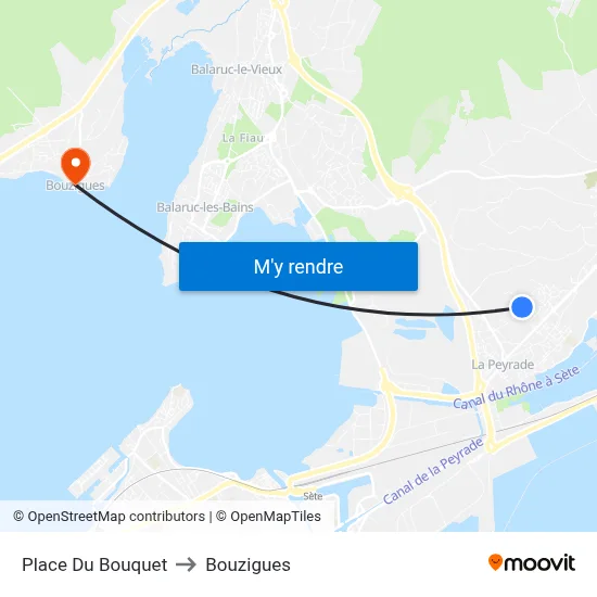Place Du Bouquet to Bouzigues map