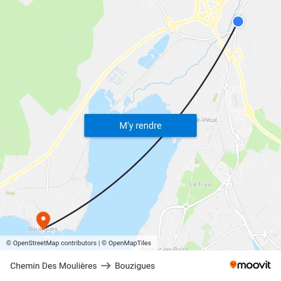 Chemin Des Moulières to Bouzigues map