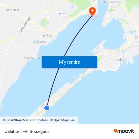 Jalabert to Bouzigues map