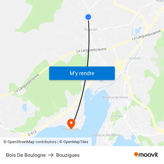 Bois De Boulogne to Bouzigues map