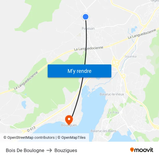 Bois De Boulogne to Bouzigues map