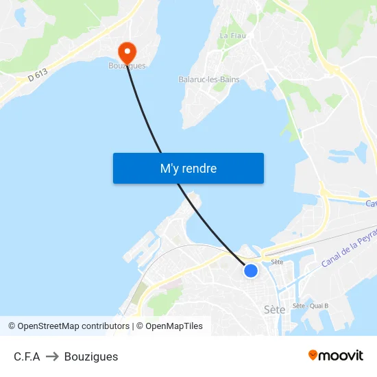C.F.A to Bouzigues map