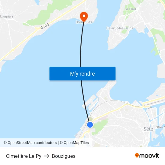 Cimetière Le Py to Bouzigues map