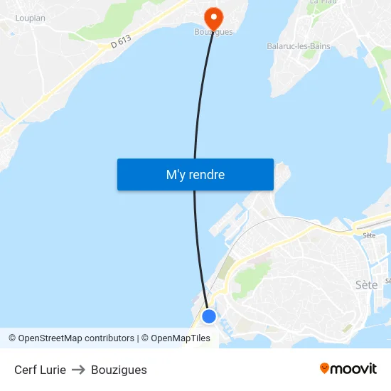 Cerf Lurie to Bouzigues map