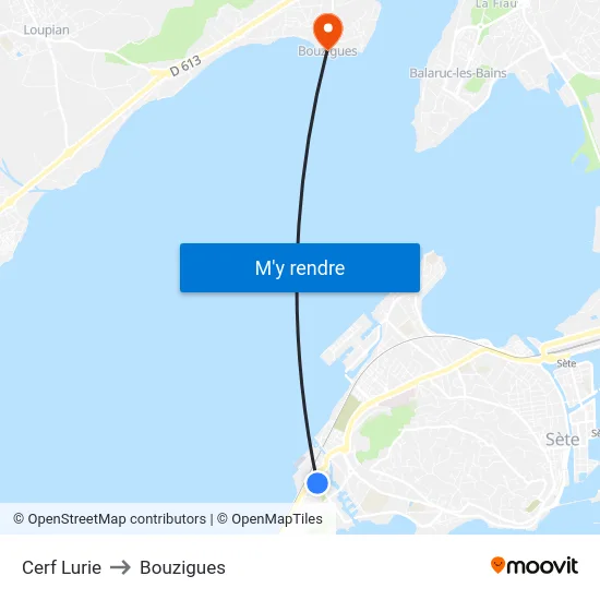 Cerf Lurie to Bouzigues map