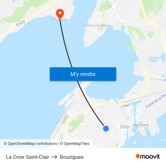 La Croix Saint-Clair to Bouzigues map