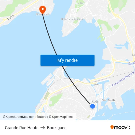 Grande Rue Haute to Bouzigues map