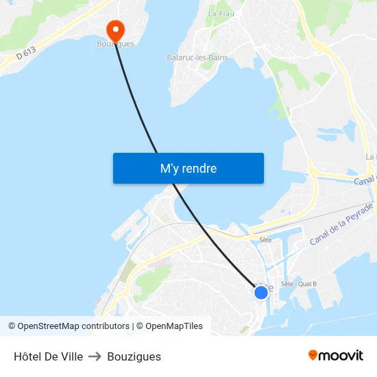 Hôtel De Ville to Bouzigues map