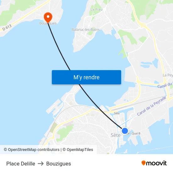 Place Delille to Bouzigues map