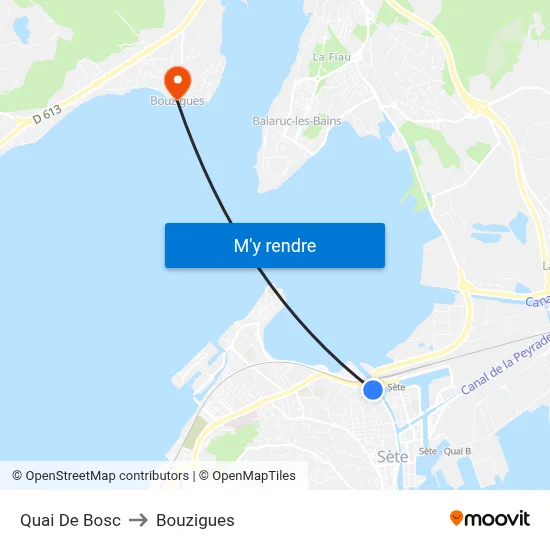 Quai De Bosc to Bouzigues map