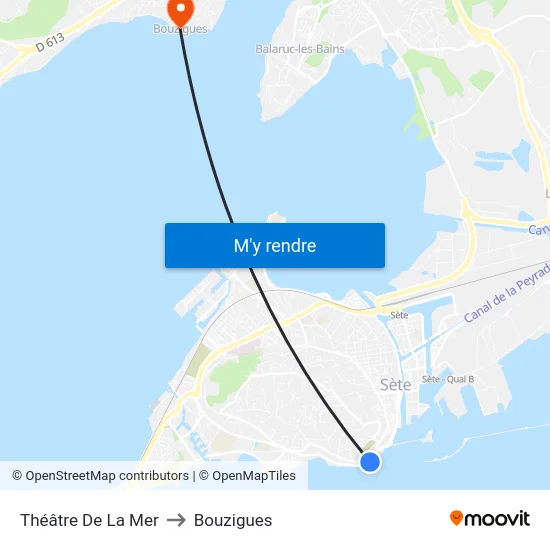 Théâtre De La Mer to Bouzigues map