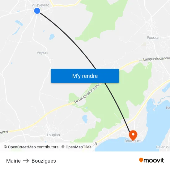 Mairie to Bouzigues map