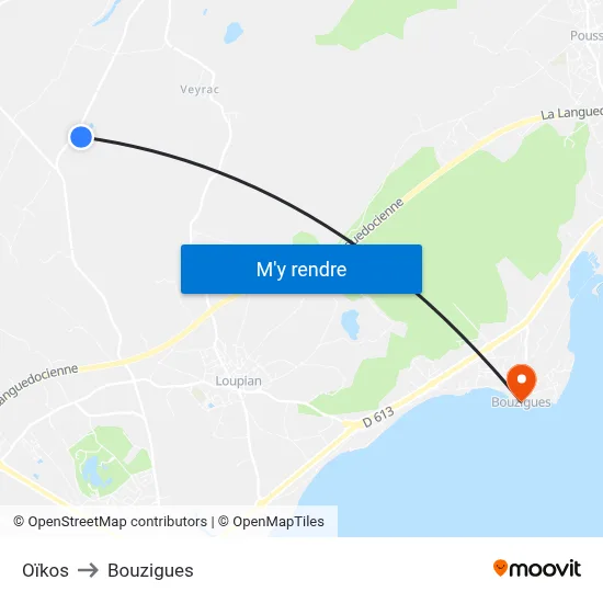 Oïkos to Bouzigues map