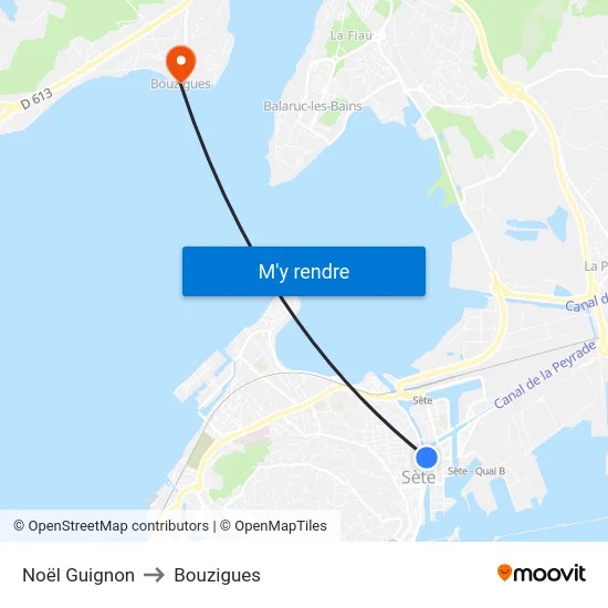 Noël Guignon to Bouzigues map