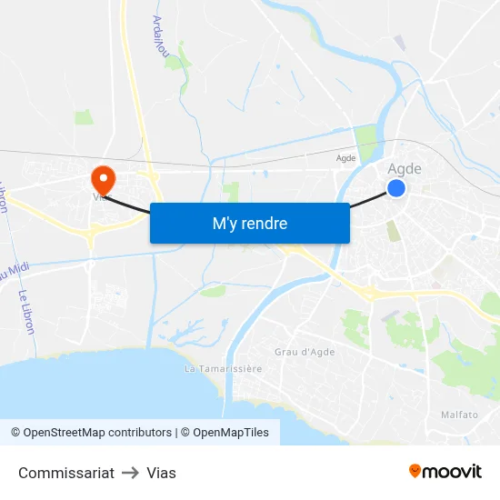 Commissariat to Vias map