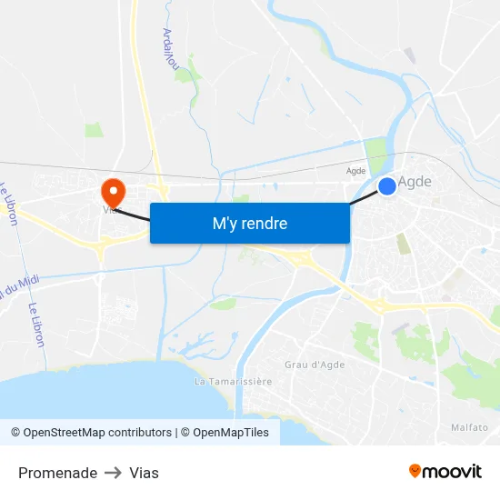 Promenade to Vias map