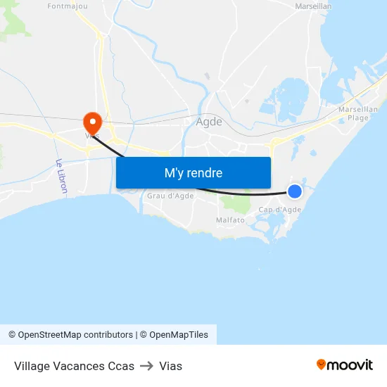 Village Vacances Ccas to Vias map
