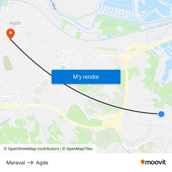 Maraval to Agde map
