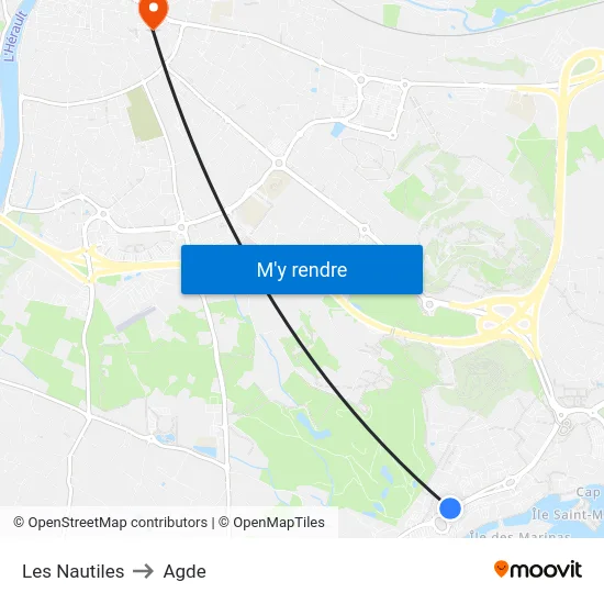 Les Nautiles to Agde map
