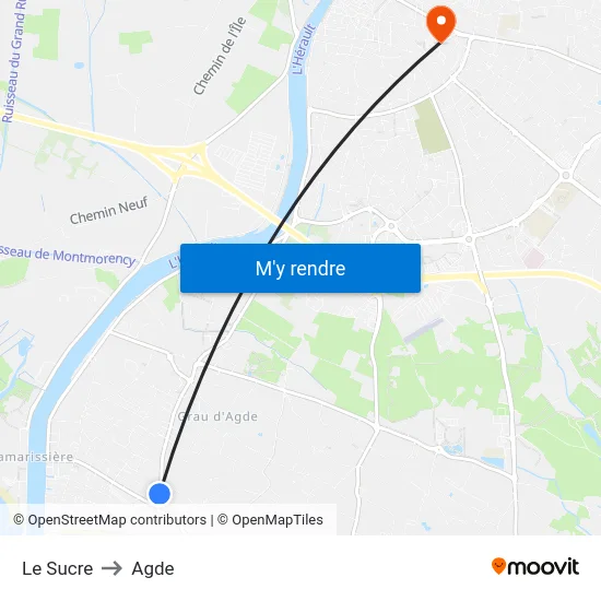 Le Sucre to Agde map