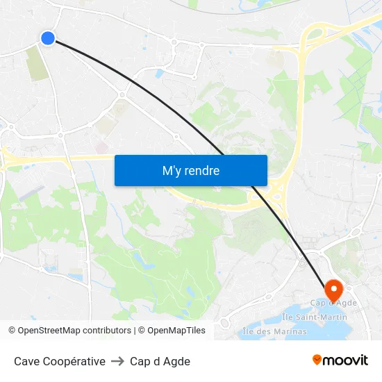 Cave Coopérative to Cap d Agde map