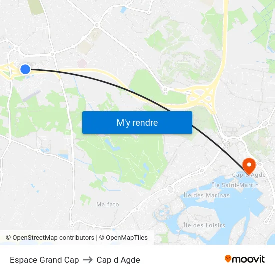 Espace Grand Cap to Cap d Agde map