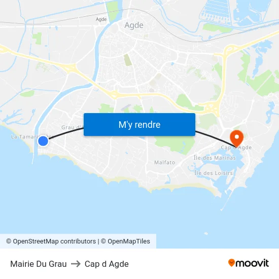 Mairie Du Grau to Cap d Agde map