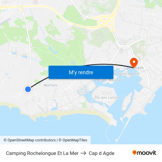 Camping Rochelongue Et La Mer to Cap d Agde map