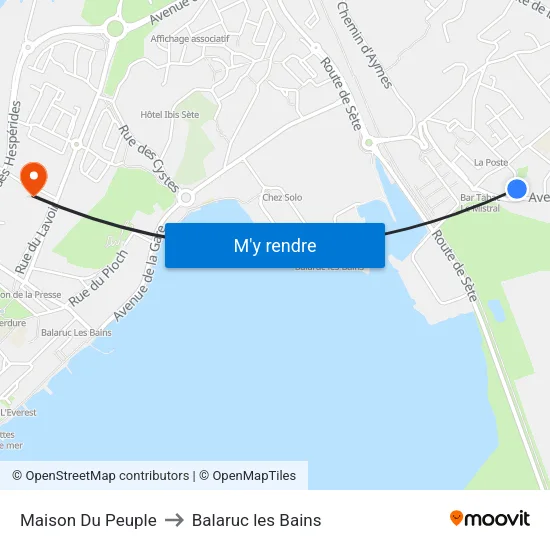 Maison Du Peuple to Balaruc les Bains map