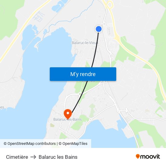 Cimetière to Balaruc les Bains map
