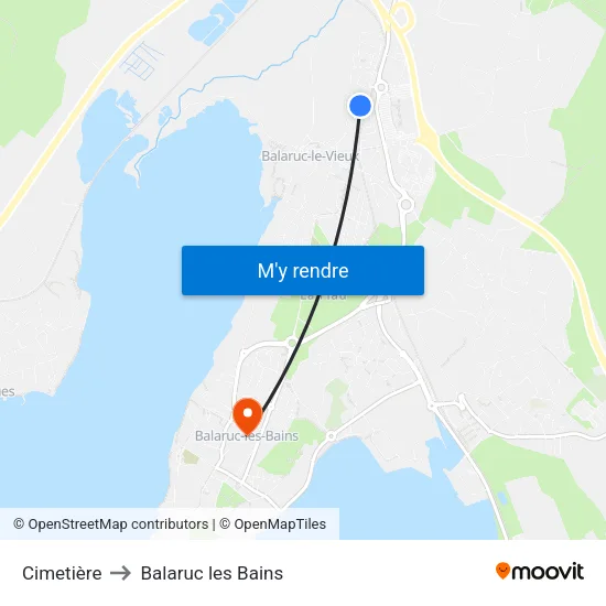 Cimetière to Balaruc les Bains map