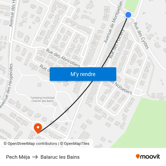 Pech Méja to Balaruc les Bains map