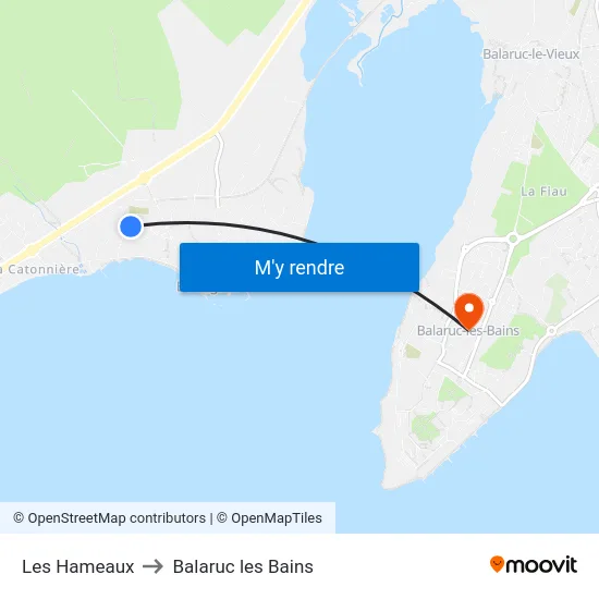 Les Hameaux to Balaruc les Bains map