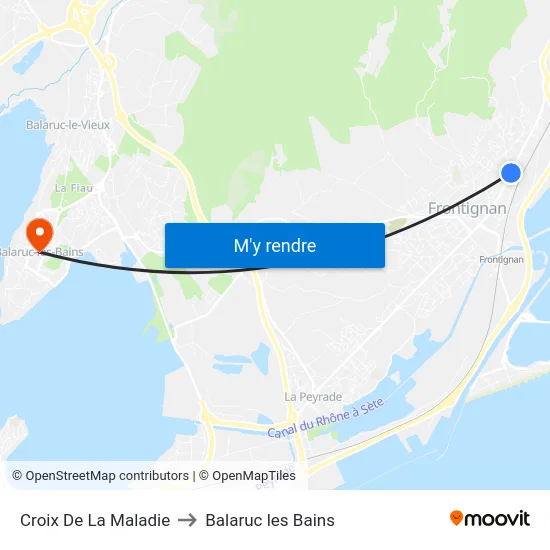 Croix De La Maladie to Balaruc les Bains map