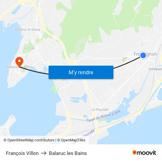 François Villon to Balaruc les Bains map