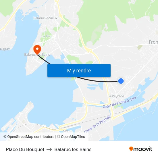 Place Du Bouquet to Balaruc les Bains map