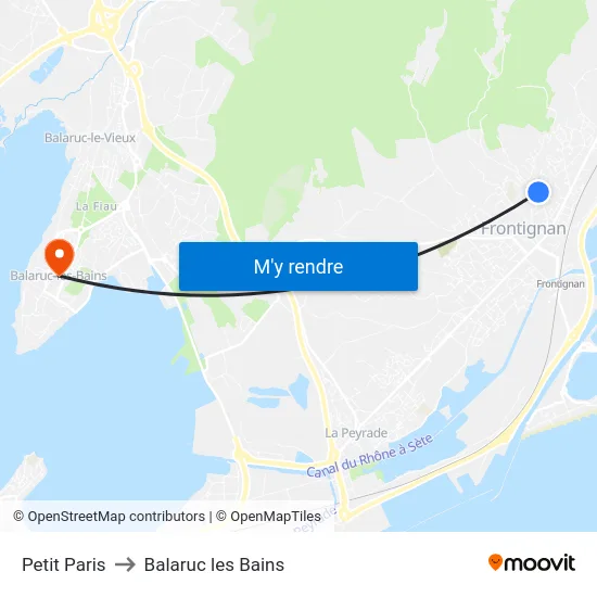 Petit Paris to Balaruc les Bains map