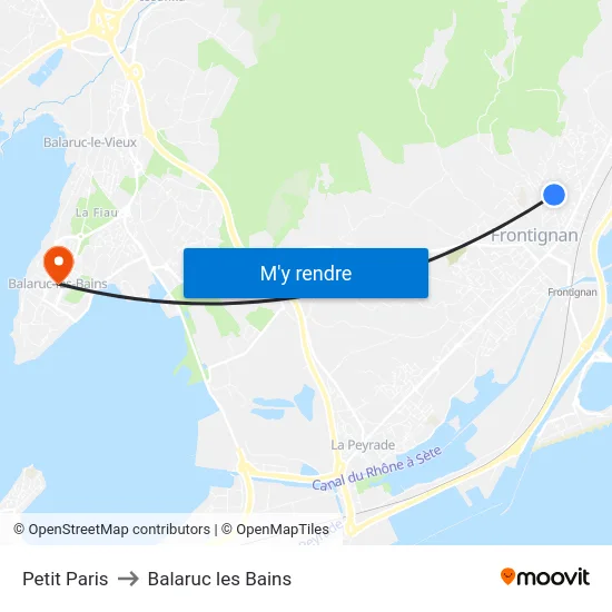 Petit Paris to Balaruc les Bains map