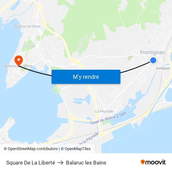 Square De La Liberté to Balaruc les Bains map