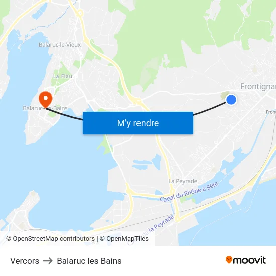 Vercors to Balaruc les Bains map