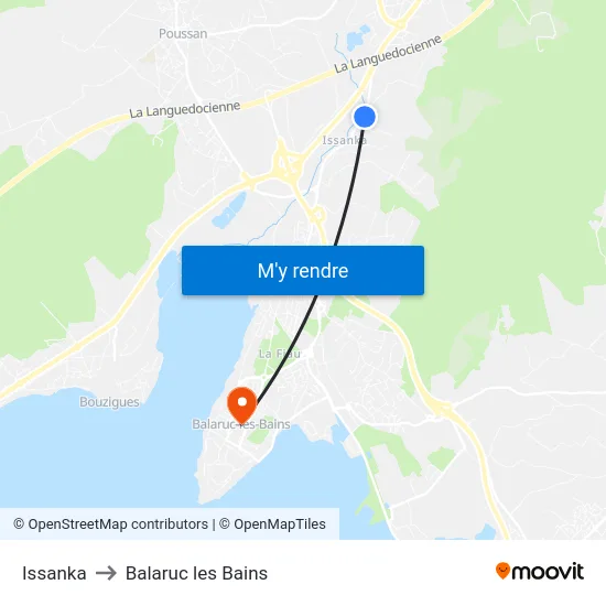 Issanka to Balaruc les Bains map