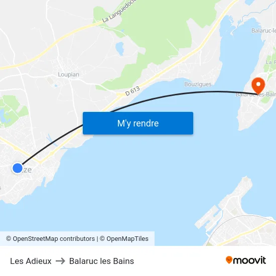 Les Adieux to Balaruc les Bains map
