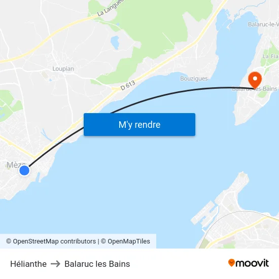 Hélianthe to Balaruc les Bains map