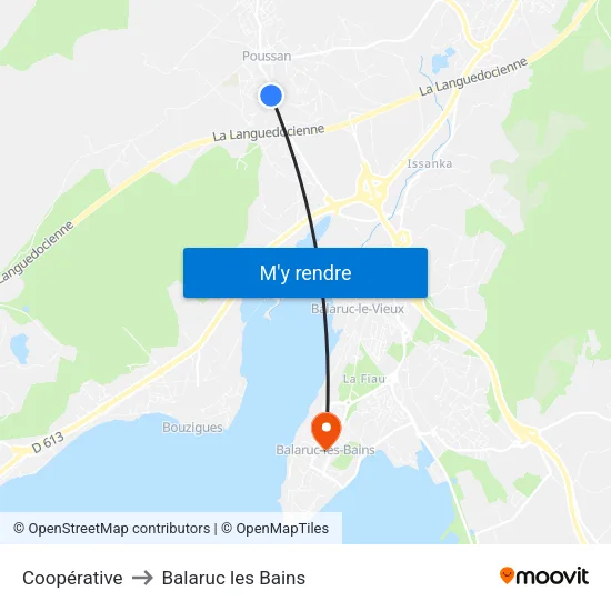 Coopérative to Balaruc les Bains map