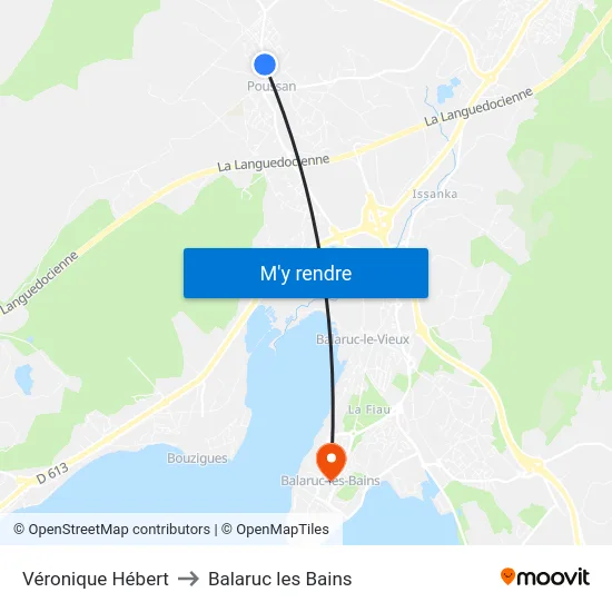 Véronique Hébert to Balaruc les Bains map