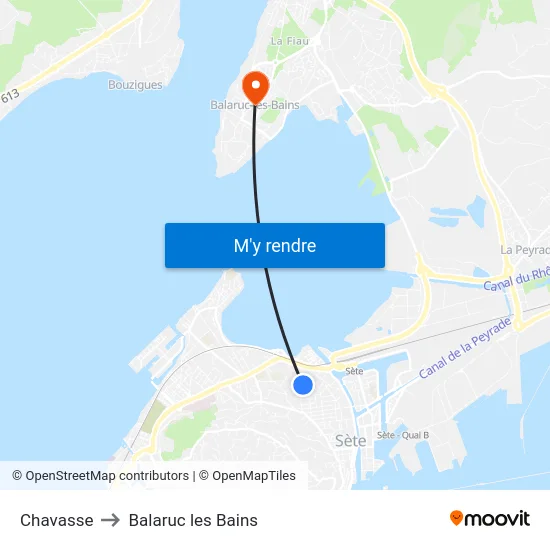 Chavasse to Balaruc les Bains map