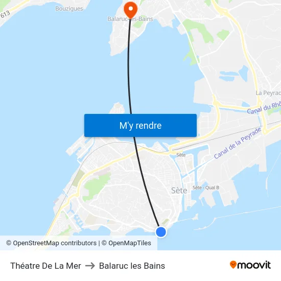 Théatre De La Mer to Balaruc les Bains map