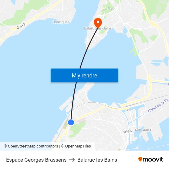 Espace Georges Brassens to Balaruc les Bains map