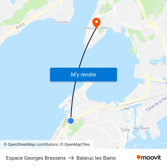 Espace Georges Brassens to Balaruc les Bains map